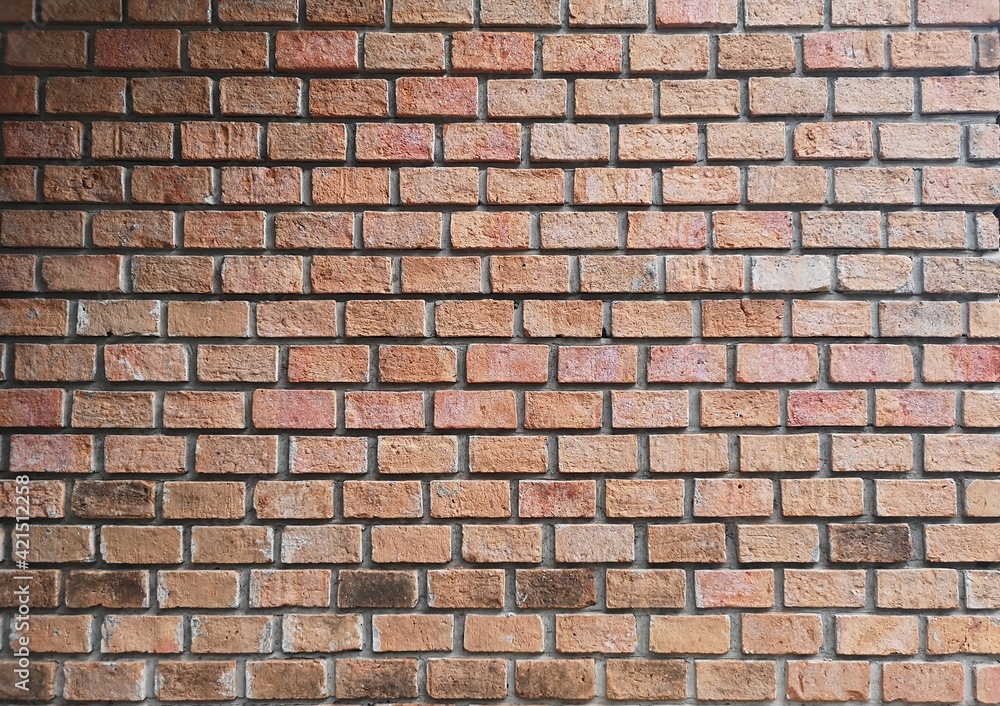 brown brick block wall show Pattern stack block rough surface texture material background Weld the joints with cement grout red color paint brown brick block wall show Pattern stack block rough surface texture material background Weld the joints with cement grout red color paint