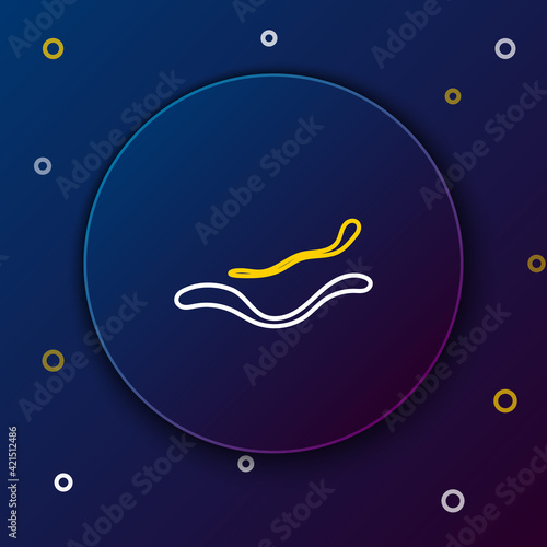 Line Ebola virus disease icon isolated on blue background. Colorful outline concept. Vector