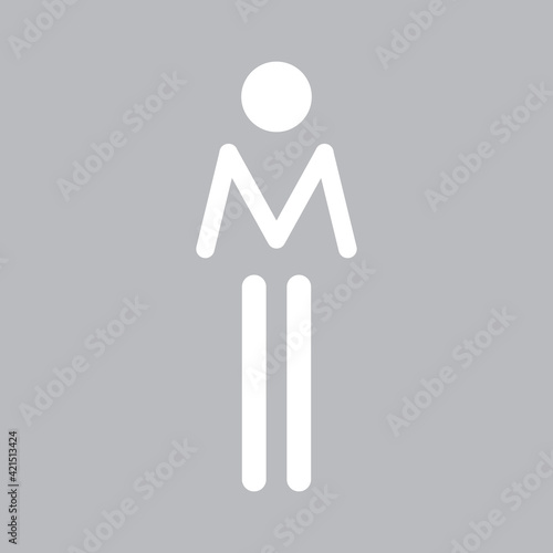 Modern male WC icon. Bathroom Sign. Flat vector illustration