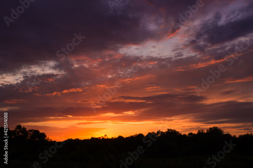 Sunset in the Russian countryside.