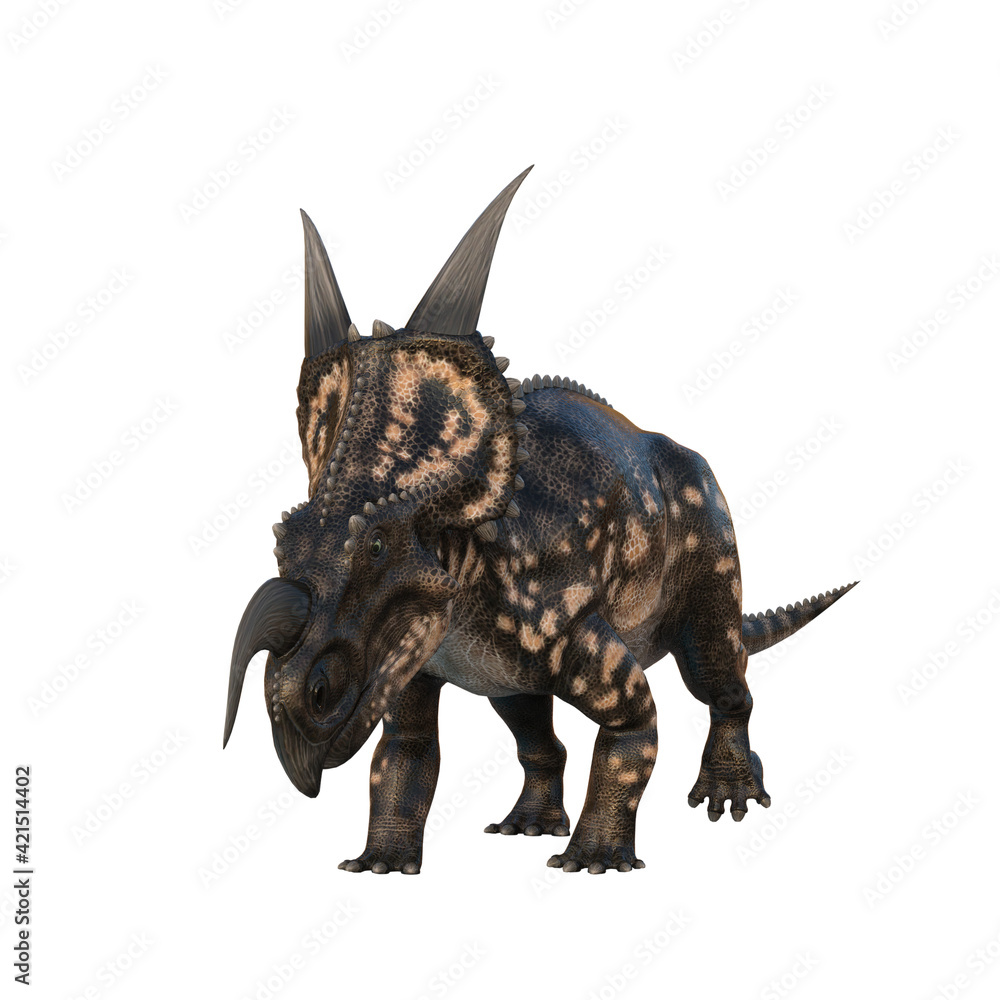 Fototapeta premium Einosaurus Dinosaur. 3D illustration isolated on white background.
