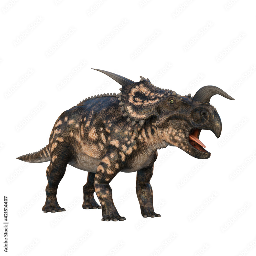 Fototapeta premium Einosaurus Dinosaur. 3D illustration isolated on white background.