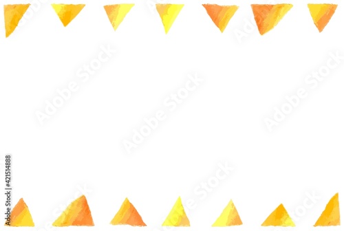 シンプルなオレンジ色の水彩三角形フレーム2