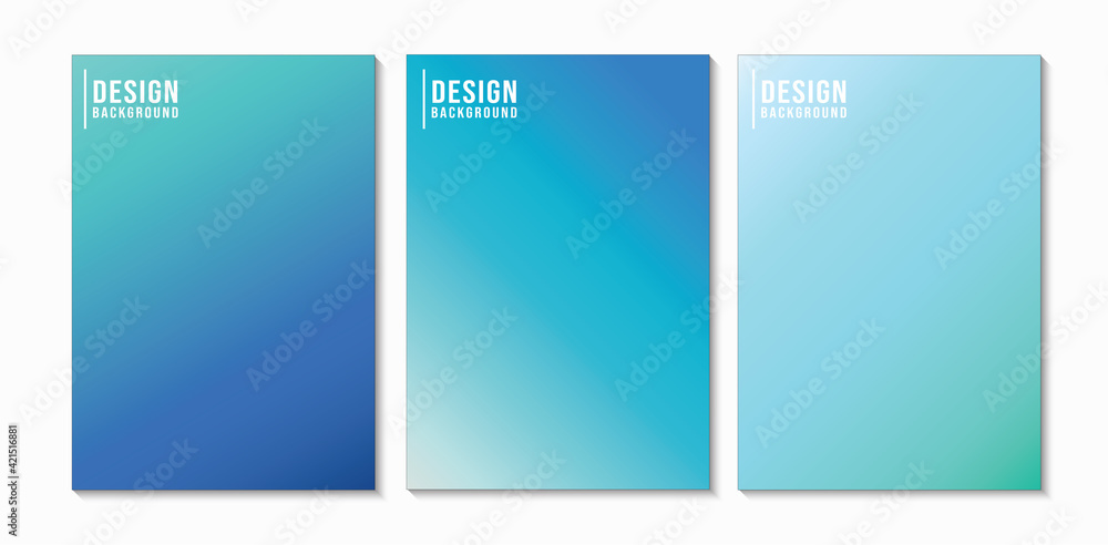 Set of Blue Gradient Abstract Background.