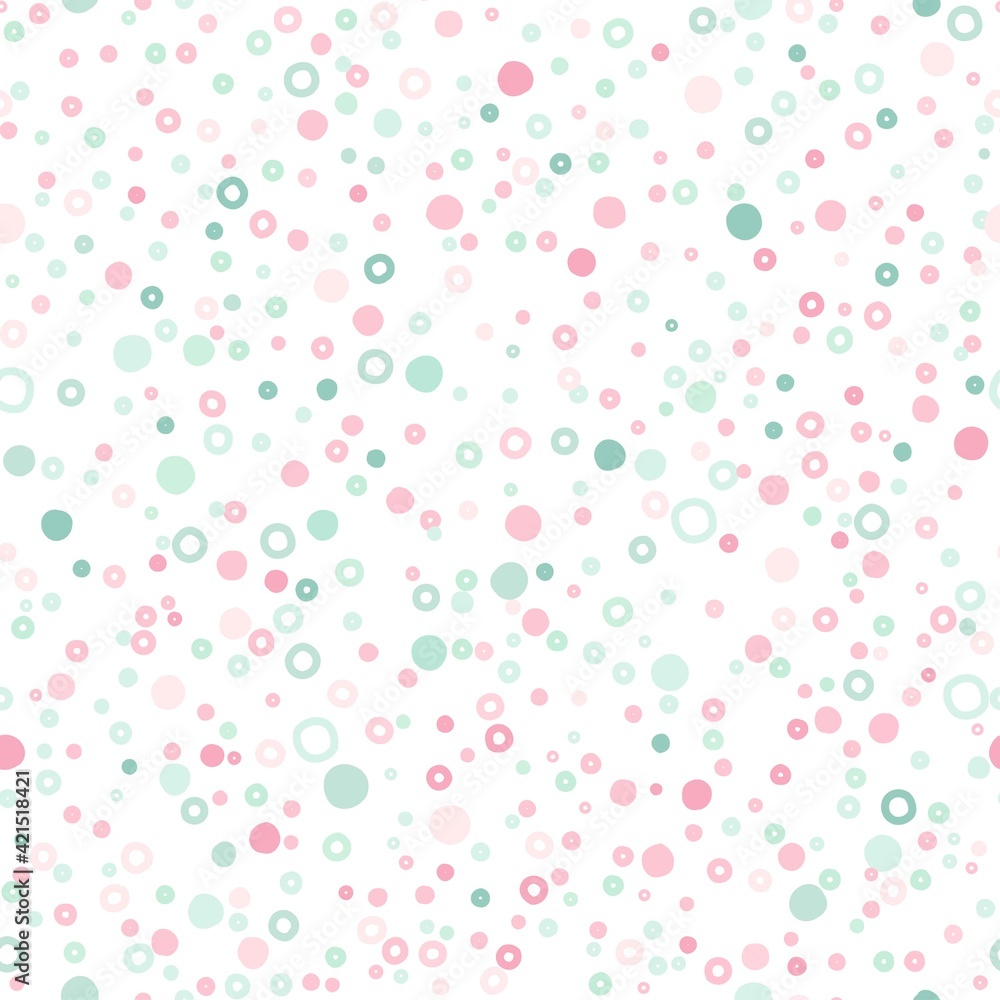 Seamless abstract pattern of little circles of pink and green pastel colors. Seamless abstract pattern of little circles of pink and green pastel colors.