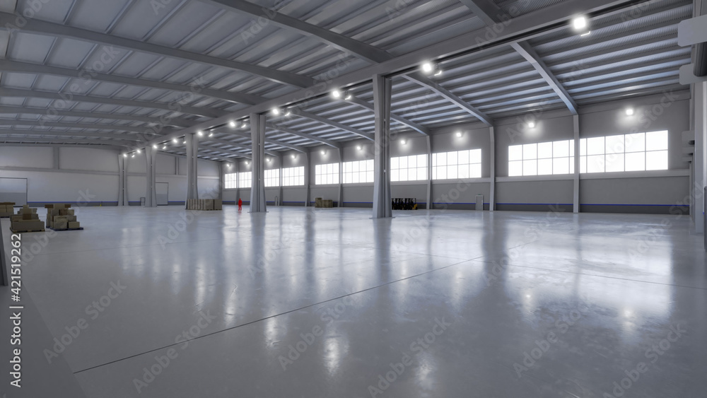 Obraz premium Industrial Warehouse Interior 9