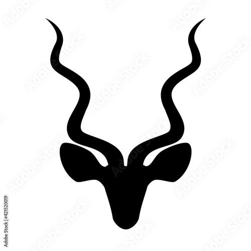 Kudu antelope head icon, vector illustration