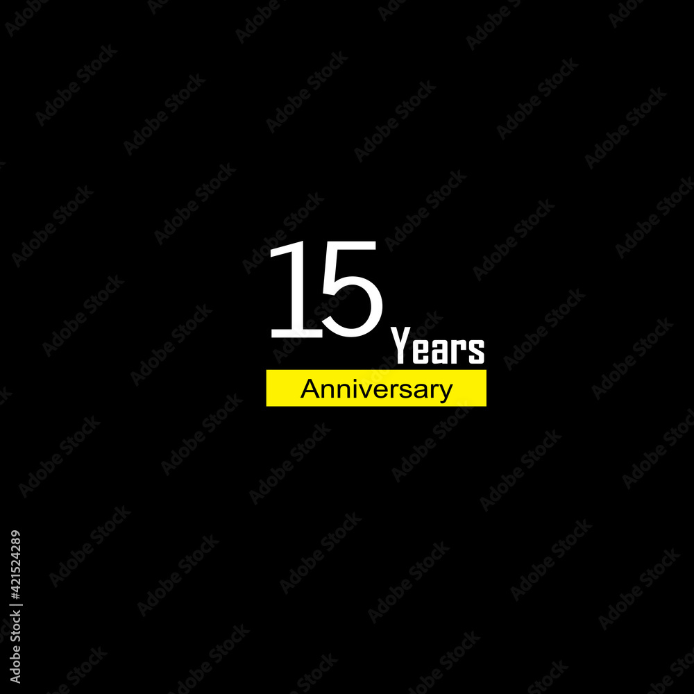 15 Years Anniversary Celebration Vector Template Design Illustration