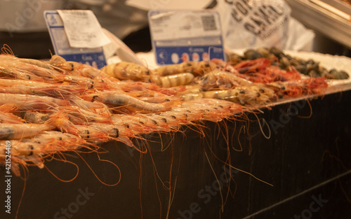 Wallpaper Mural Fresh prawns. Marketplace in the city of Cádiz Torontodigital.ca