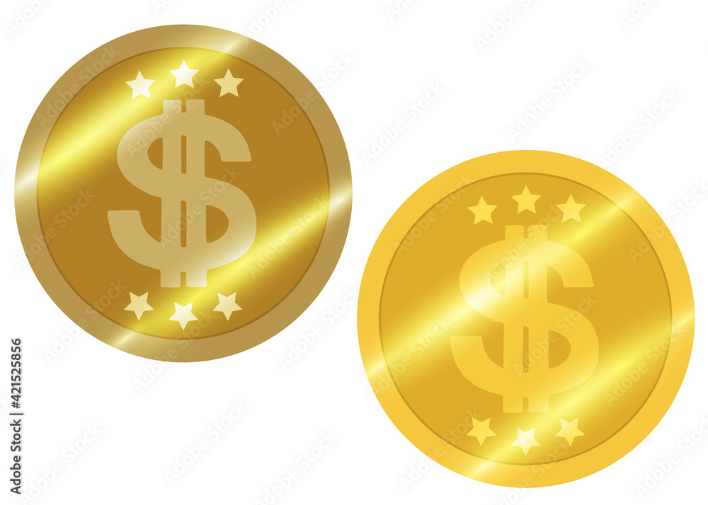 Money in the form of gold coins. Vector image. Money in the form of gold coins. Vector image.