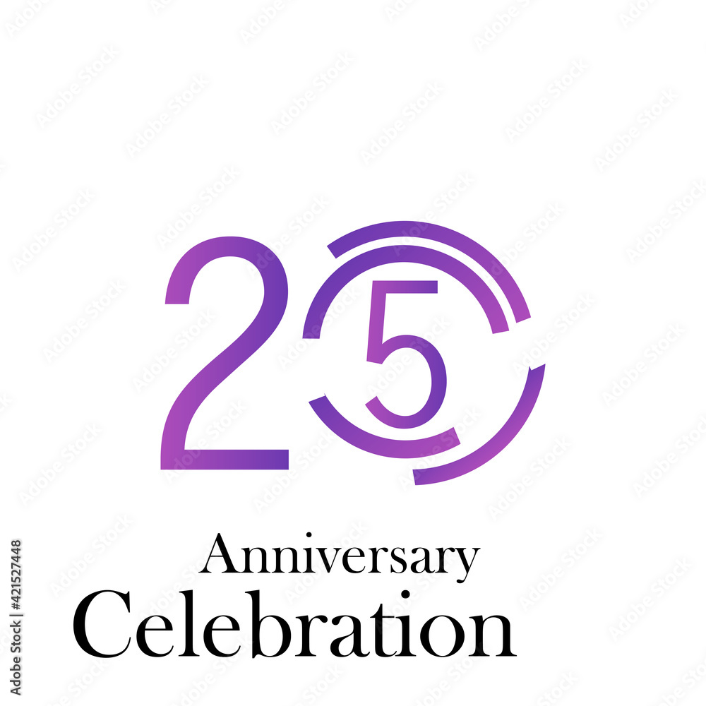 Fototapeta premium 25 Years Anniversary Celebration Color Vector Template Design Illustration
