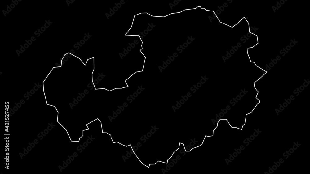 Attapu Laos province map outline animation Attapu Laos province map outline animation
