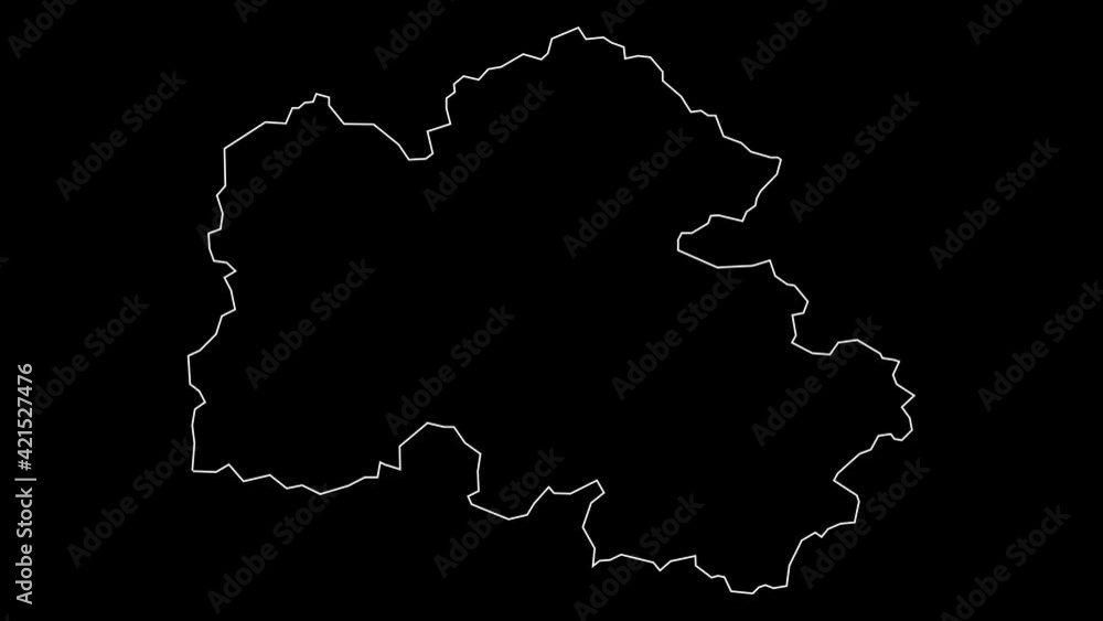 Houaphan Laos province map outline animation Houaphan Laos province map outline animation