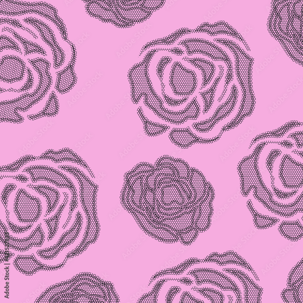 Fototapeta premium Lace background, ornamental flowers. Vector texture design, lingerie and jewelry. Your invitation cards, wallpaper.
