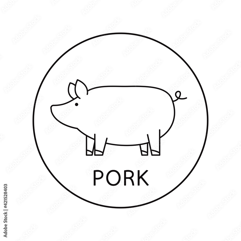 Pig logo design. Pig doodle symbol vector. Pig logo design. Pig doodle symbol vector.