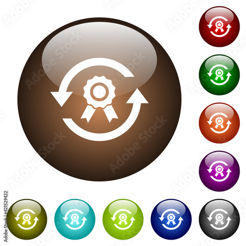 Renew certificate color glass buttons
