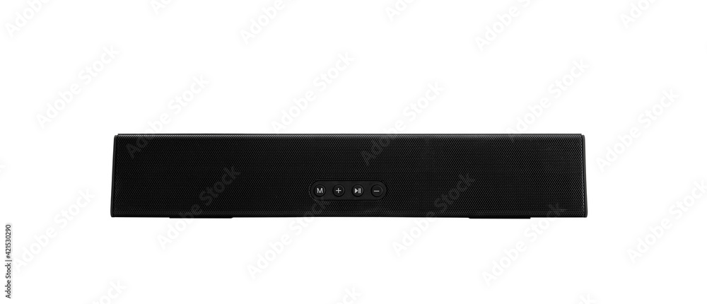 one big black sound bar on white background one big black sound bar on white background