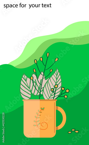 plants in a circle, vector illustration of herbs and green leaves in a circle, natural phenomenon, st patrick background