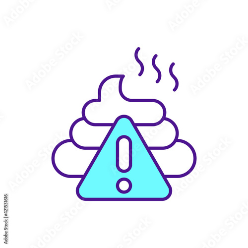 Fighting fake news RGB color icon. Fabricated content. False facts and misinformation identifying. Harmful intent. Propaganda, bias and rumors. Made-up sources. Isolated vector illustration