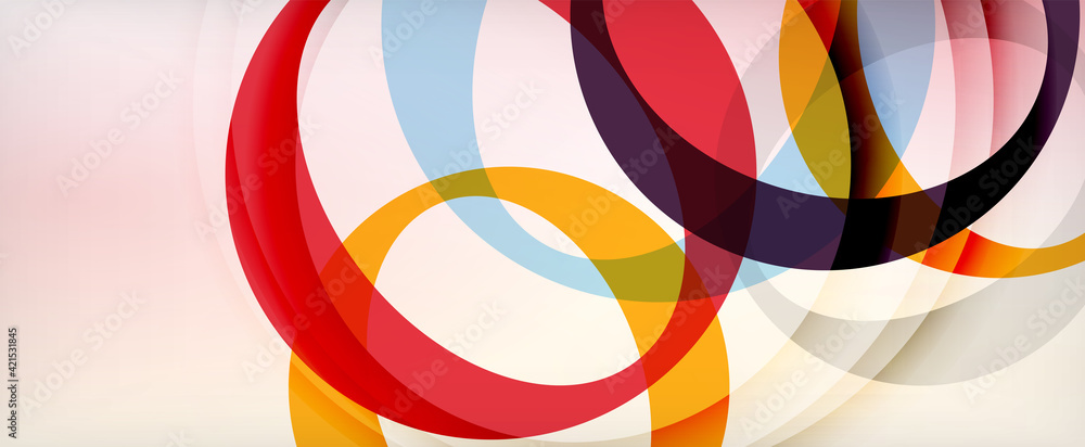 Obraz premium Ring geometric shapes, o letter repetition wallpaper. Abstract background for business or technology presentations, internet posters or web brochure covers