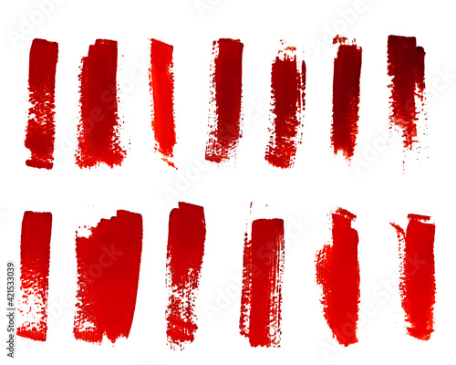 Red acrylic paintbrush collection