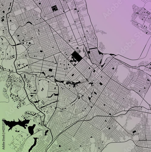 Chihuahua, Mexico (MEX) - Urban vector city map with parks, rail and roads, highways, minimalist town plan design poster, city center, downtown, transit network, street blueprint