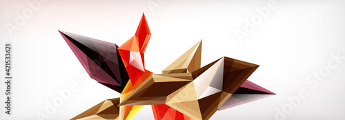 Vector 3d triangles and pyramids abstract background for business or technology presentations, internet posters or web brochure covers