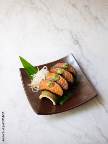 Japanese Menu - Salmon wrapped with Kombu seaweed