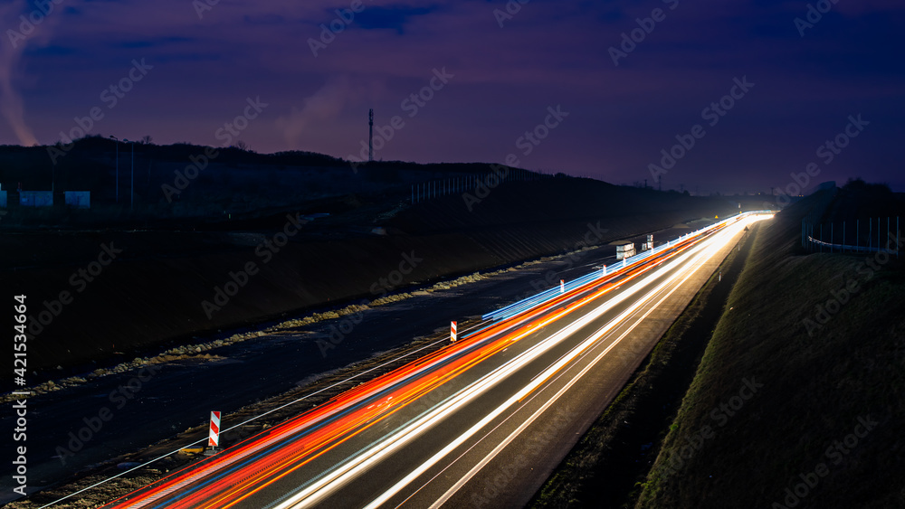 lights of cars at night