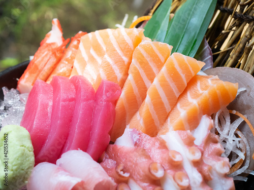 Japanese Menu - Sashimi Maguro and Salmon