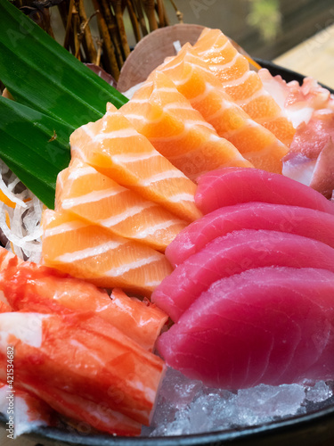 Japanese Menu - Sashimi Maguro and Salmon