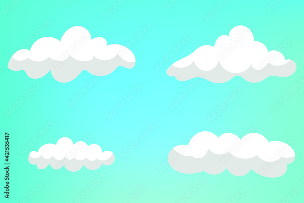 Set of clouds on a blue background