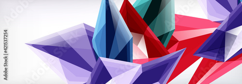Vector 3d triangles and pyramids abstract background for business or technology presentations, internet posters or web brochure covers