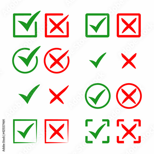 Green Checkmark and Red Cross Collection