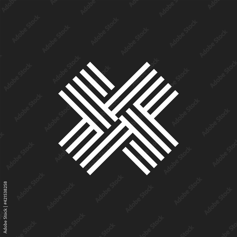 Black and white letter X initial logo icon Black and white letter X initial logo icon