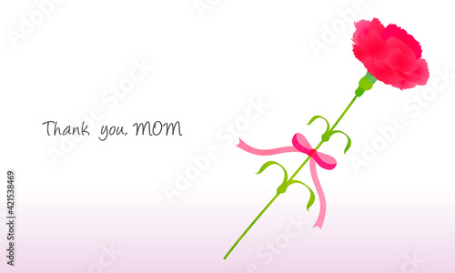 Thank you MOM! Vector illustration of carnation.