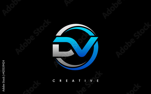DV Letter Initial Logo Design Template Vector Illustration