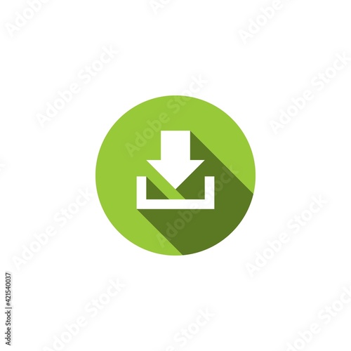 Download the green color icon, flat design, web buttons isolated on white background, vector illustration
