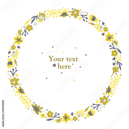 flower doodle wreath, autumn or summer mood 3.2 1