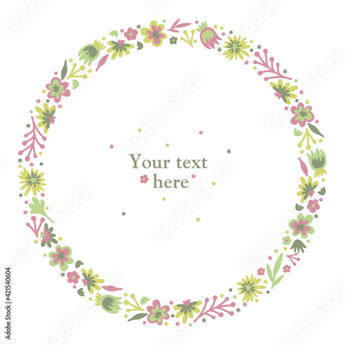 flower doodle wreath, autumn or summer mood 9.2 1