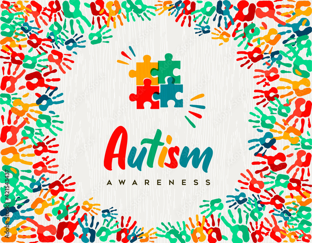 Autism Awareness Day colorful kid hand print card Stock Vector | Adobe Stock autism-id-card-by-idcreator-1-855-make-ids