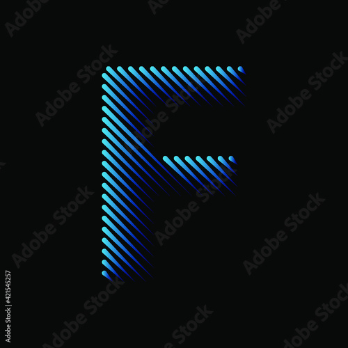  Initial line Letter F Logo Icon Concept. Creative Minimal Alphabet Emblem Design Template. Graphic Symbol for Corporate Business Identity.Creative Vector Graphic Element.
