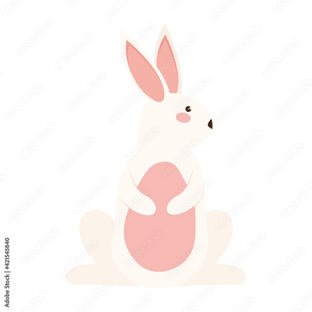 seated cute rabbit