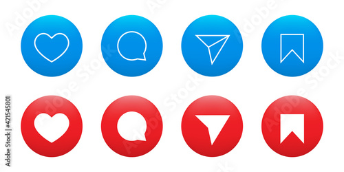 Like, Comment, Share and Save. Modern Social Media Icons Inspired By Instagram