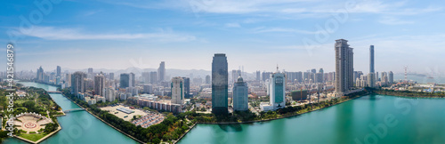 Aerial photography of Xiamen city landscape