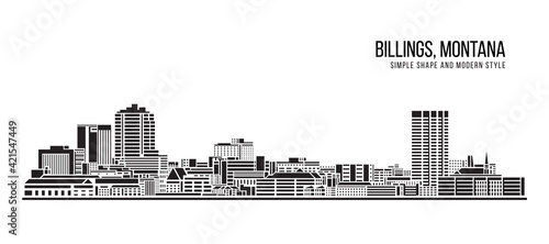 Cityscape Building Abstract Simple shape and modern style art Vector design -  Billings city, Washington