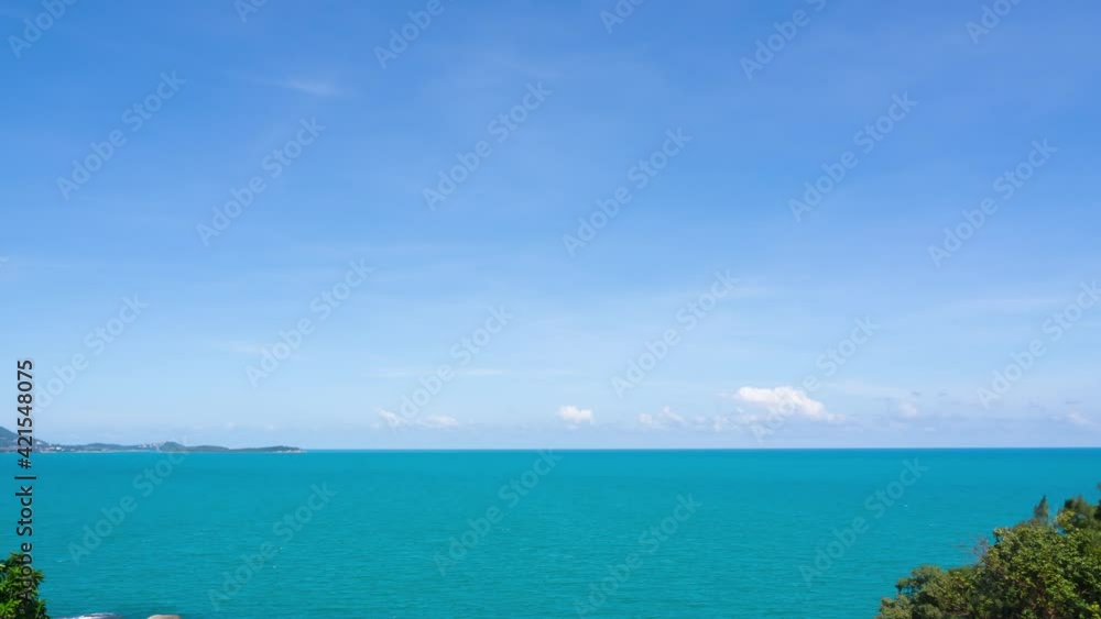 Aerial view paradise of topical sea and beach, timelapse footage of blue sky and clouds dancing over the blue ocean, clear good air outdoor scenery. summer hot weather and season. traveling in holiday Aerial view paradise of topical sea and beach, timelapse footage of blue sky and clouds dancing over the blue ocean, clear good air outdoor scenery. summer hot weather and season. traveling in holiday