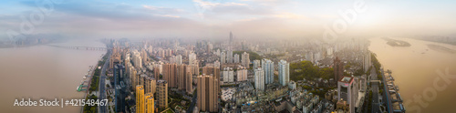 Aerial photography of Wenzhou city architecture landscape