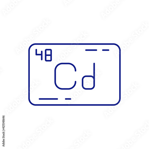 Chemical element cadmium RGB color icon. Environmental pollution with heavy metals. Harm to health. Pollution of water and air. Climate change. Global warming. Isolated vector illustration