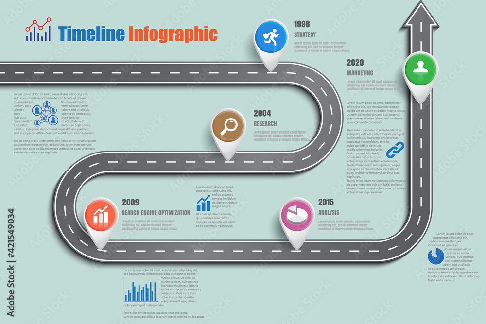 Business road map timeline infographic icons designed for abstract ...